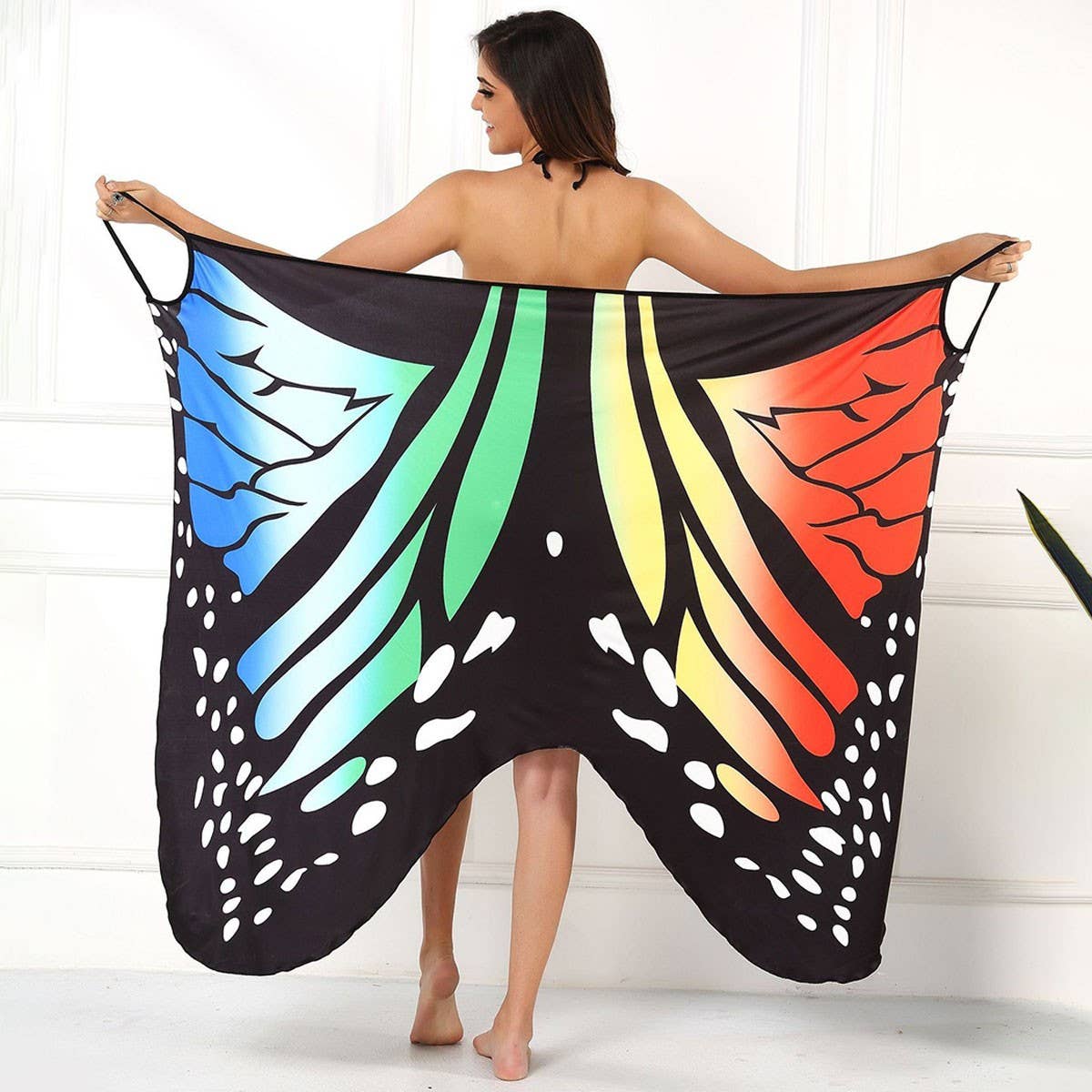 SEXY 3D BUTTERFLY PRINT SLING BEACH COVER UP_CWBLS0496
