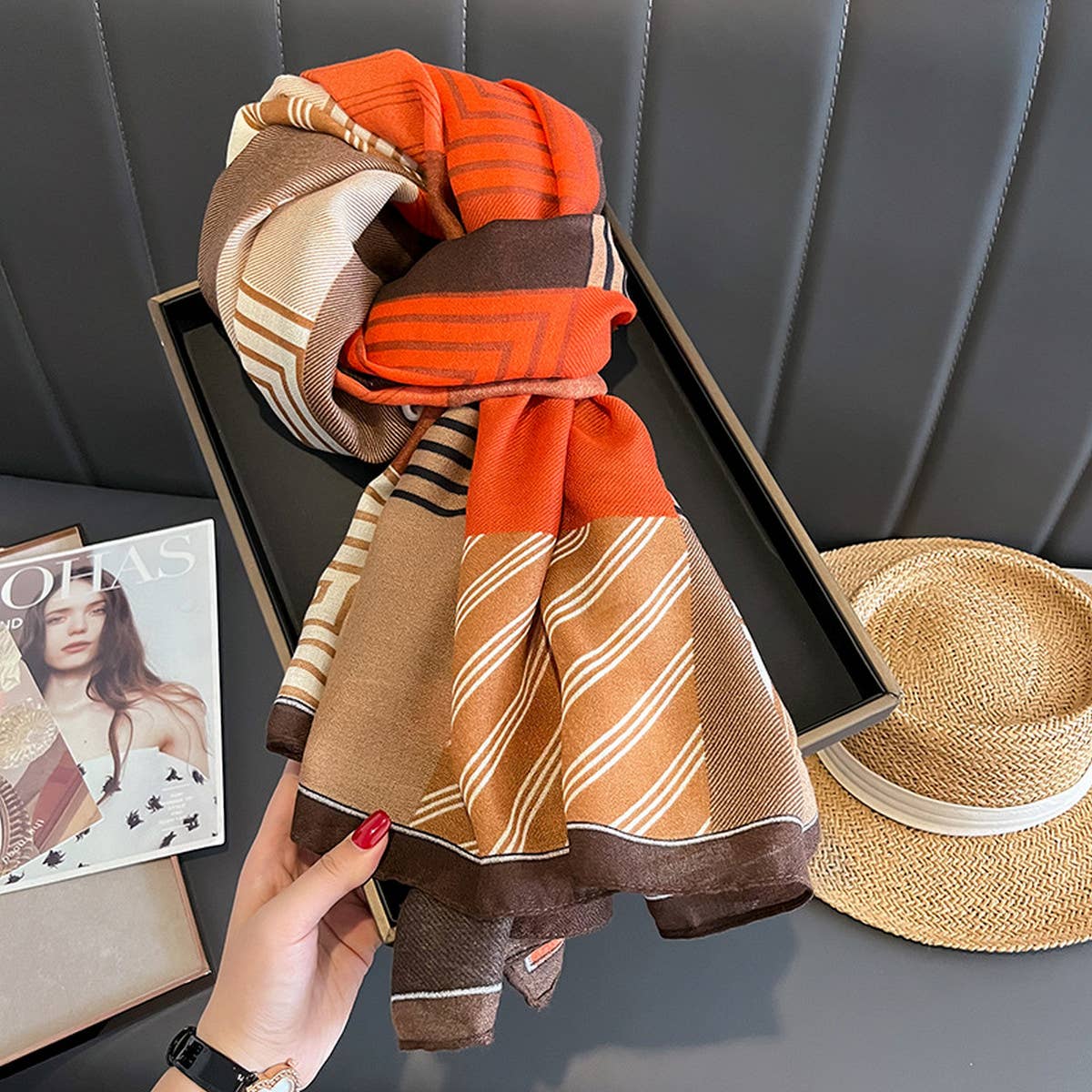 NEW WINTER PLAID SCARF FOR WOMEN WARM VERSATILE_CWASC0592