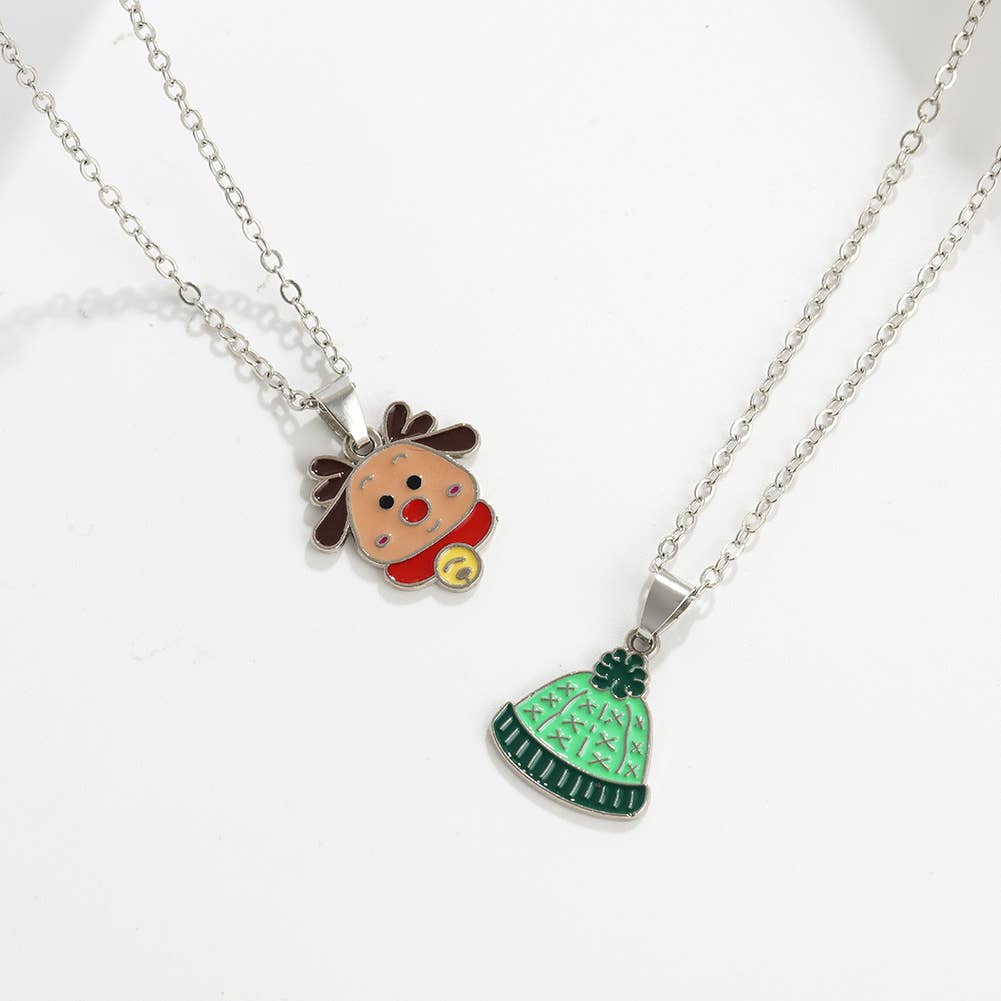 Christmas Cartoon Pendant Necklace_Cwaje2156