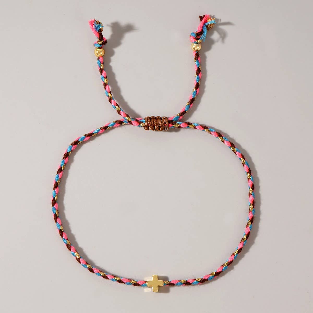 DIY HANDMADE FOUR COLOR COTTON CROSS BRACELET_CWMM3800