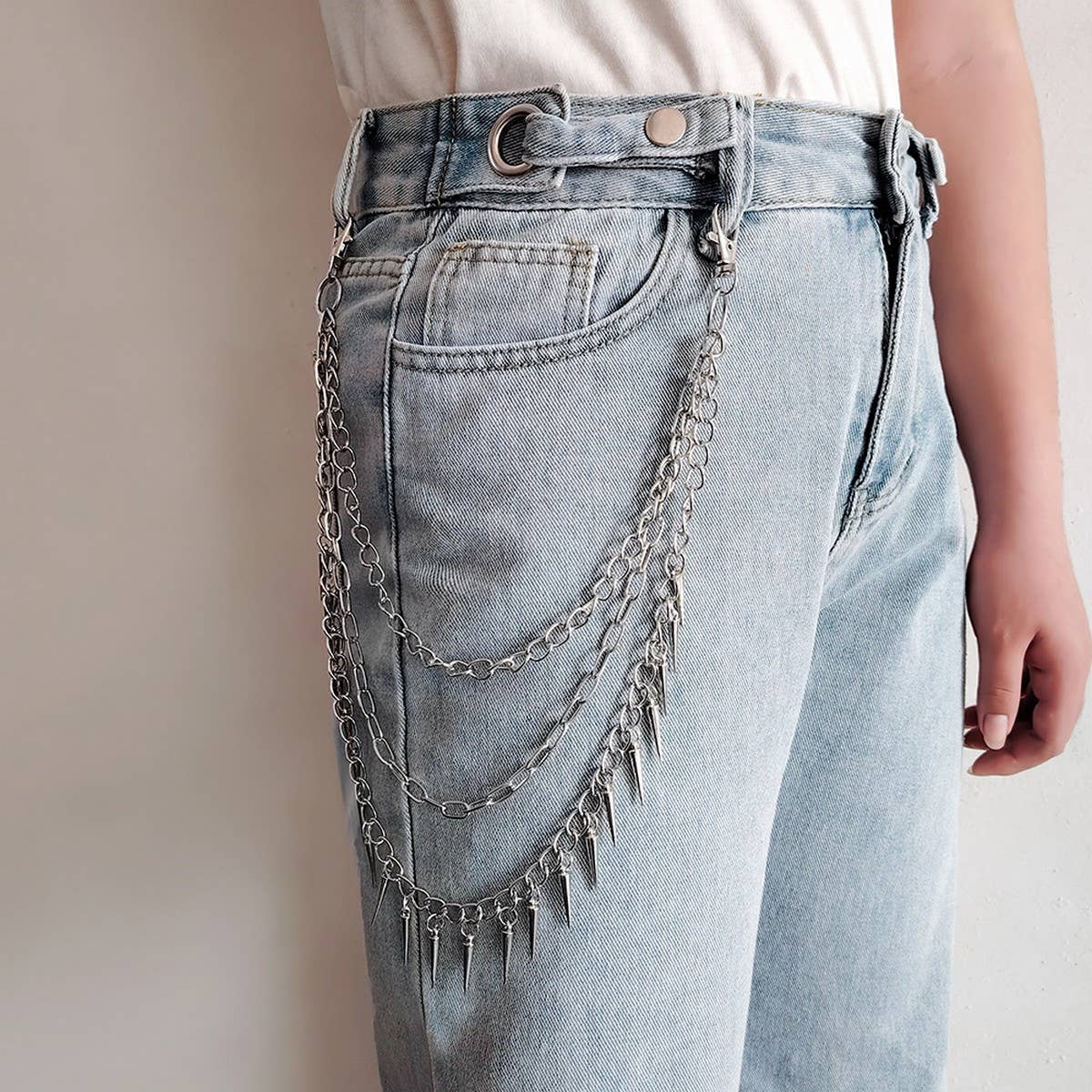 HIP HOP PUNK SPIKED DOUBLE JEANS CHAIN_CWMM4891