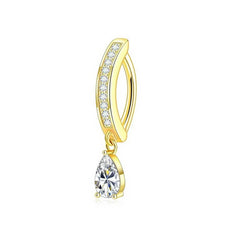 CURVED ZIRCON NAVEL PIERCING RING IN COPPER_CWMM9231