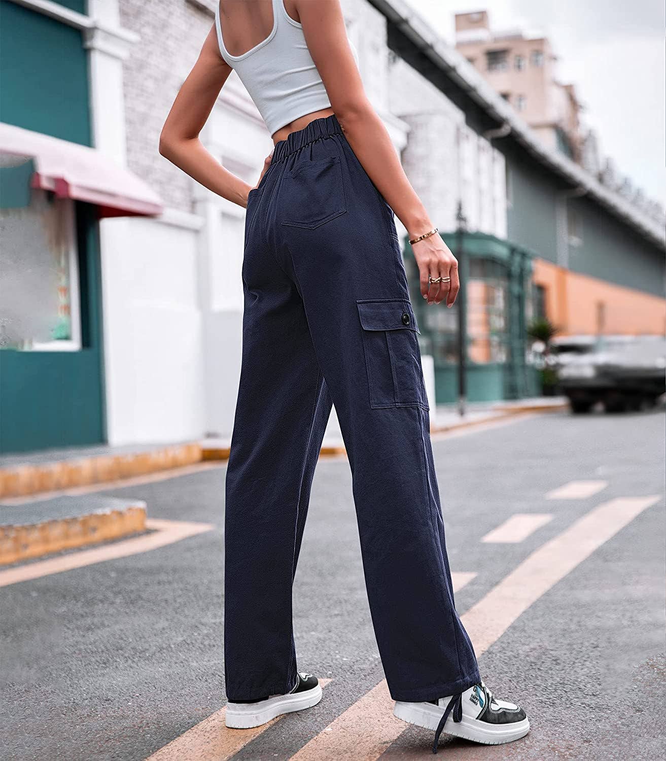 Stylish Multi-Pocket Cargo Straight Leg Pants