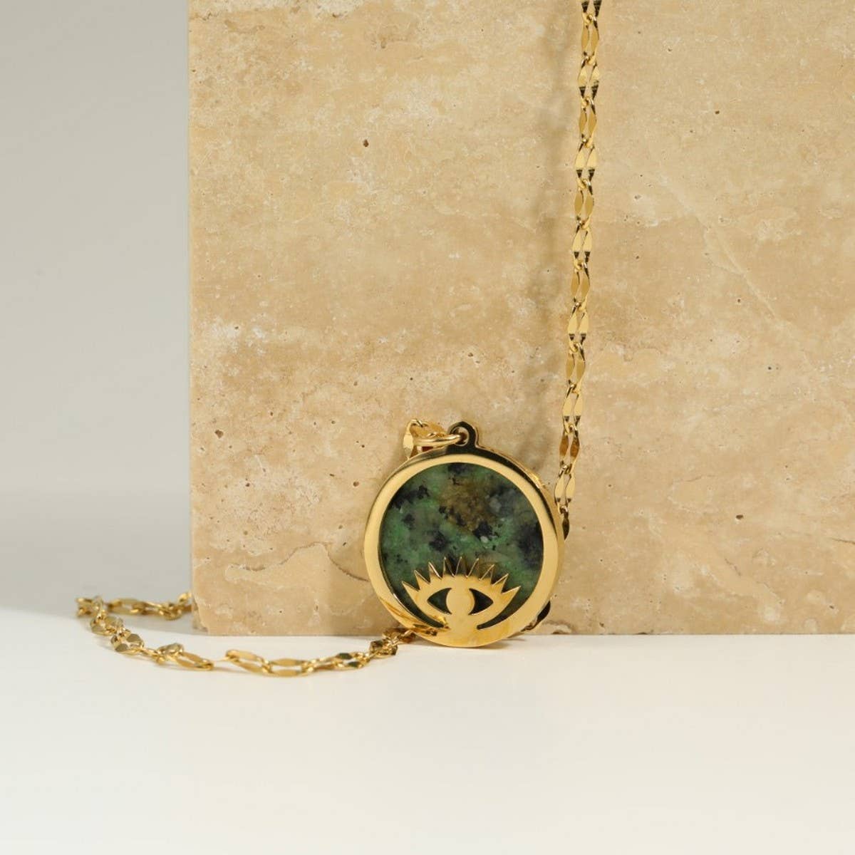 ALL MATCH DEVILS EYE NATURAL STONE NECKLACE_CWMM5659