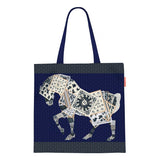 LARGE CANVAS TOTE WITH HORSE POKER DESIGN_CWAB5134