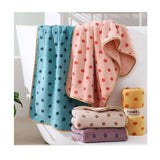 CORAL FLEECE POLKA DOT ABSORBENT FACE TOWEL_CWMM2267
