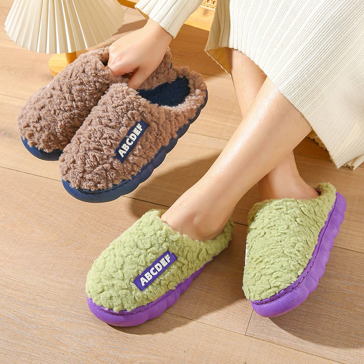 HOUSEHOLD NON SLIP LETTER WARM COTTON SLIPPERS_CWSHS0318
