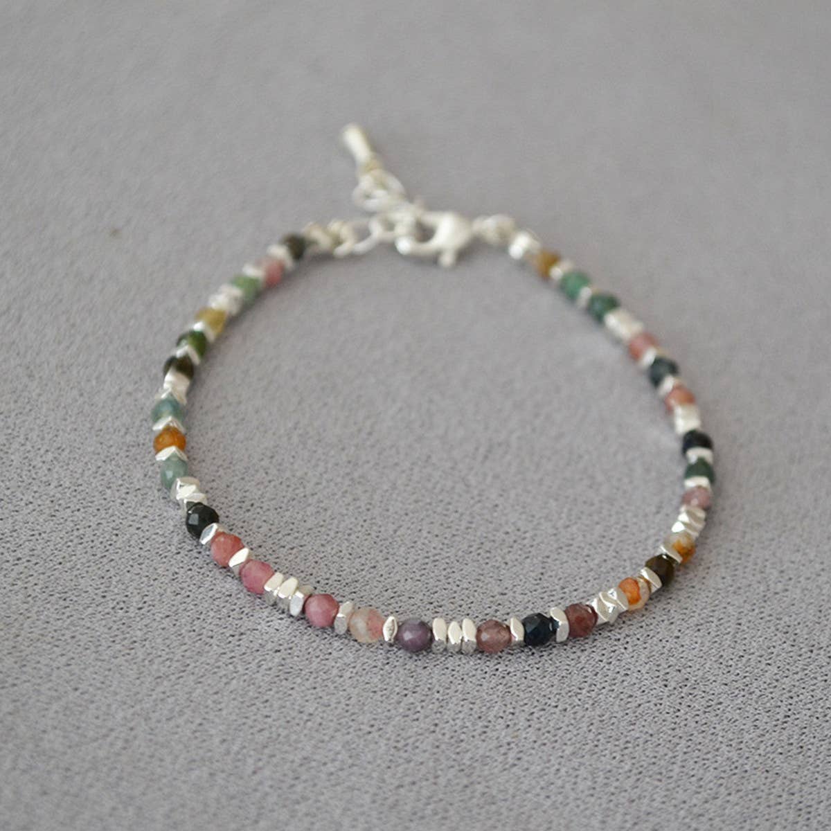 Tourmaline Pearl Hand-Beaded Bracelet