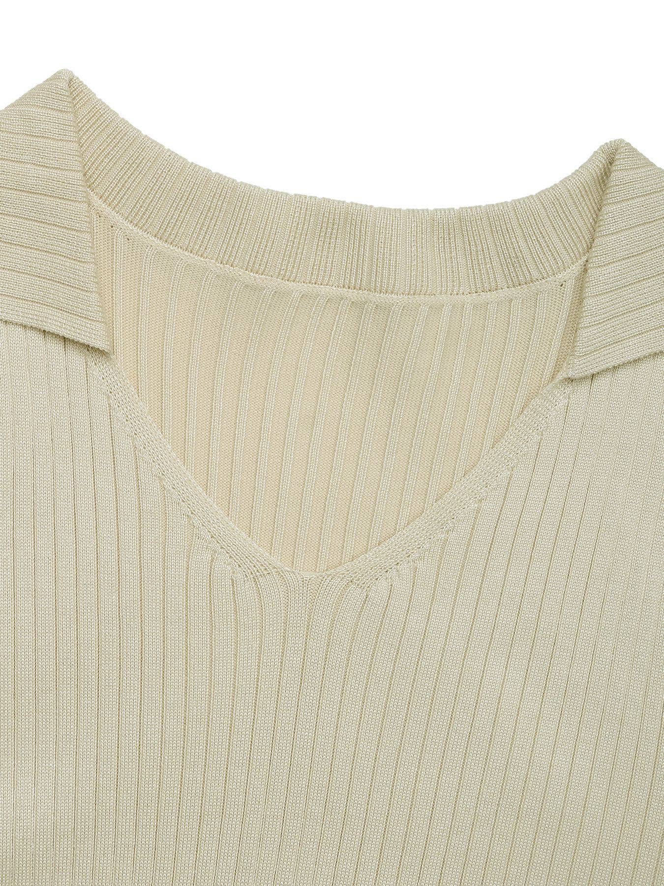 Solid Color Long V-Neck Lace-Up Lapel Dress