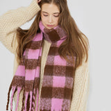 Black & White Plaid Fau Cashmere Scarf_Cwasc0324