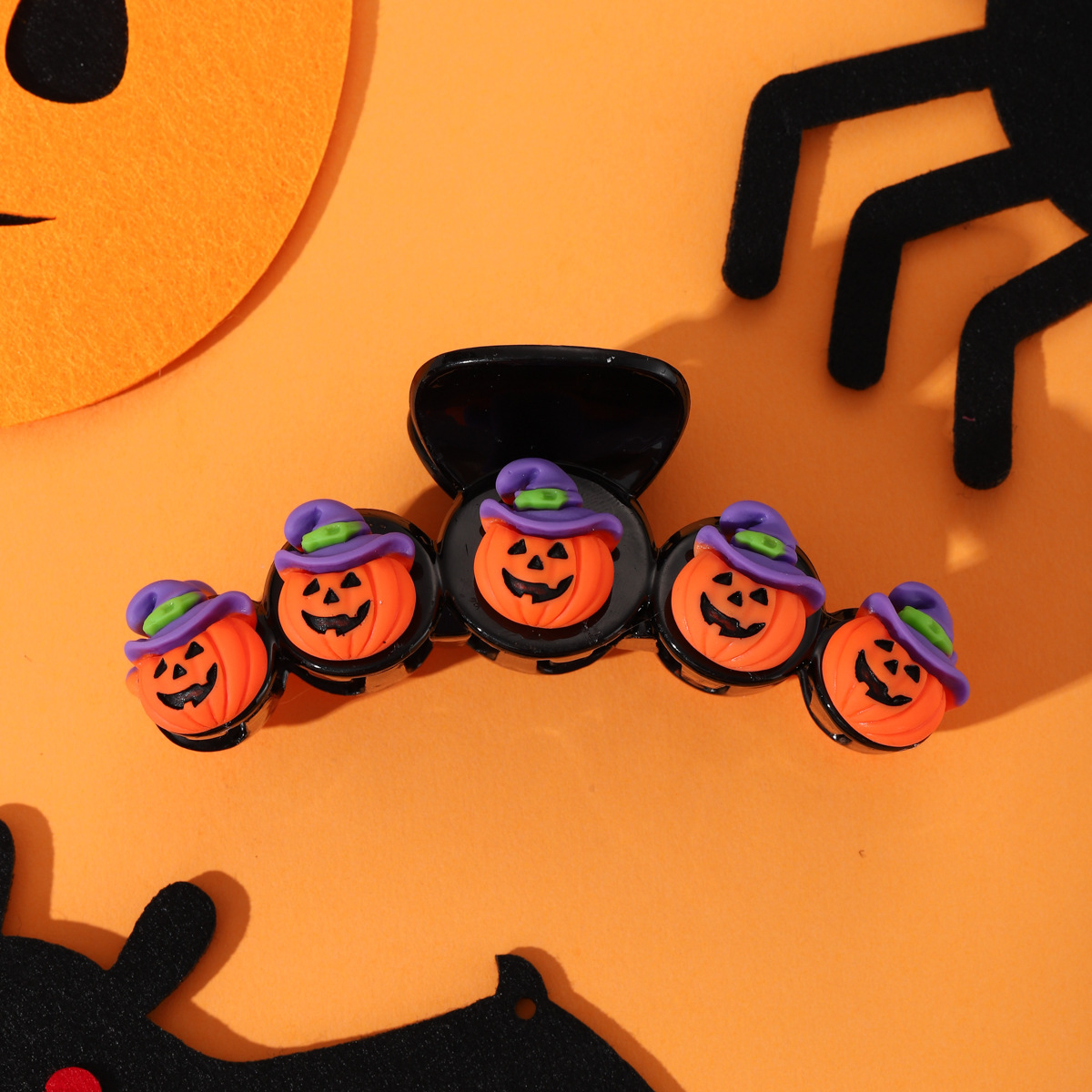 HALLOWEEN PUMPKIN WITCH HAT HAIR CLAW_CWAHA1464
