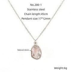 Irregular Natural Stone Titanium Steel Clavicle Chain