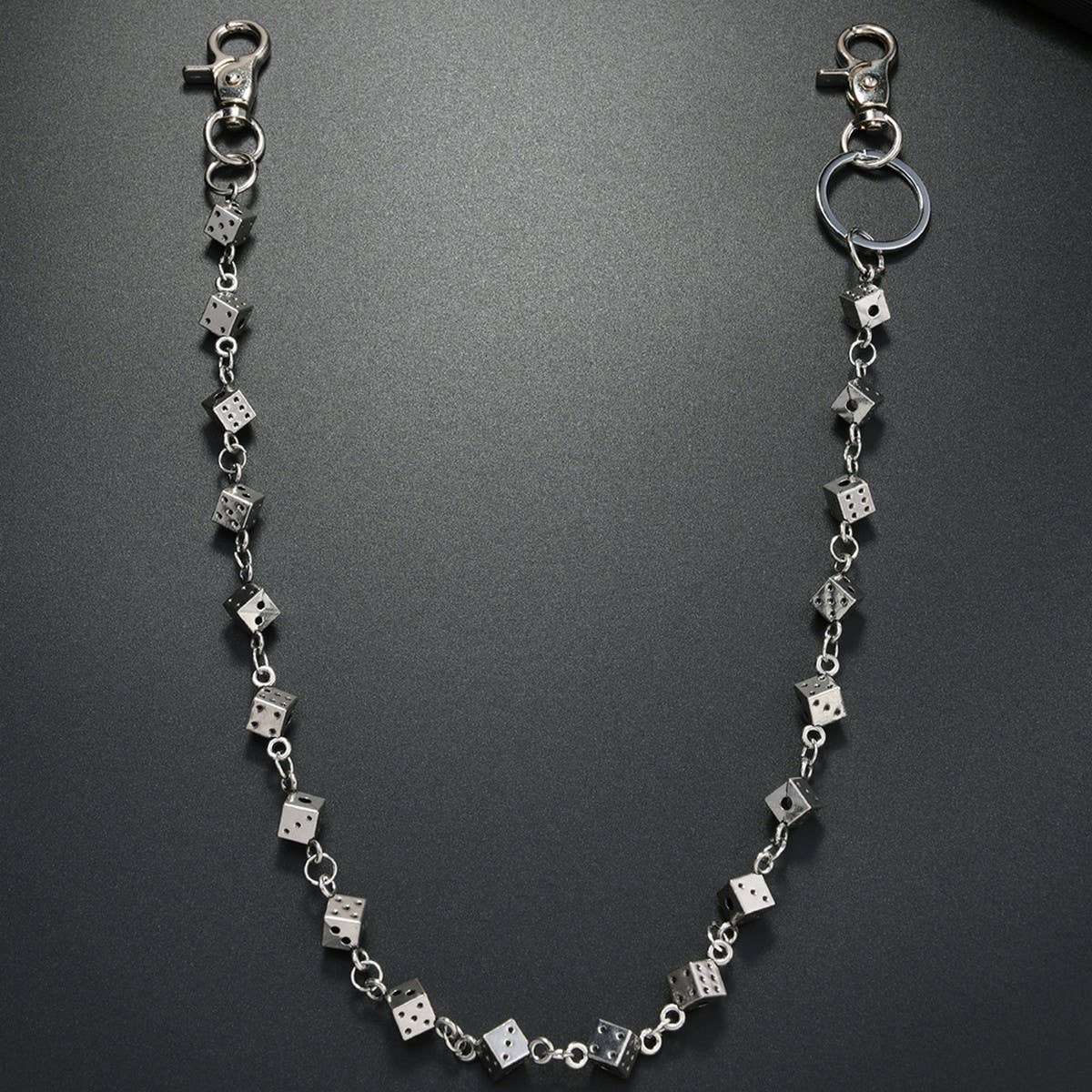 HIP HOP PUNK STYLE METAL DICE PANTS CHAIN_CWMM4872