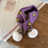 INS JACQUARD HEART KNIT SCARF FOR KIDS WINTER_CWASC2087