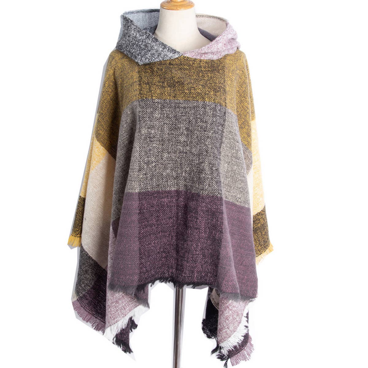 2024 NEW LARGE PLAID CAPE SHAWL_CWASC1207