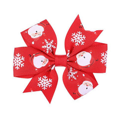 CHRISTMAS BOW HAIRPIN FOR GIRLS SNOWMAN_CWAHA6698