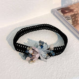 HANDMADE CRYSTAL FLOWER ANKLET BOHO FABRIC DESIGN_CWMM6353