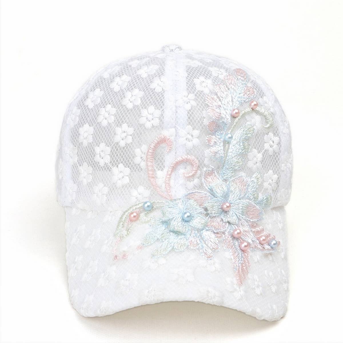 SUMMER LACE FLORAL MESH BASEBALL CAP CWAH1533