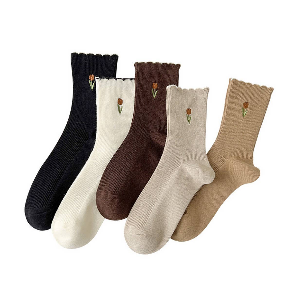 Women'S Preppy Style Socks With Lace Embroidery_Cwms1113