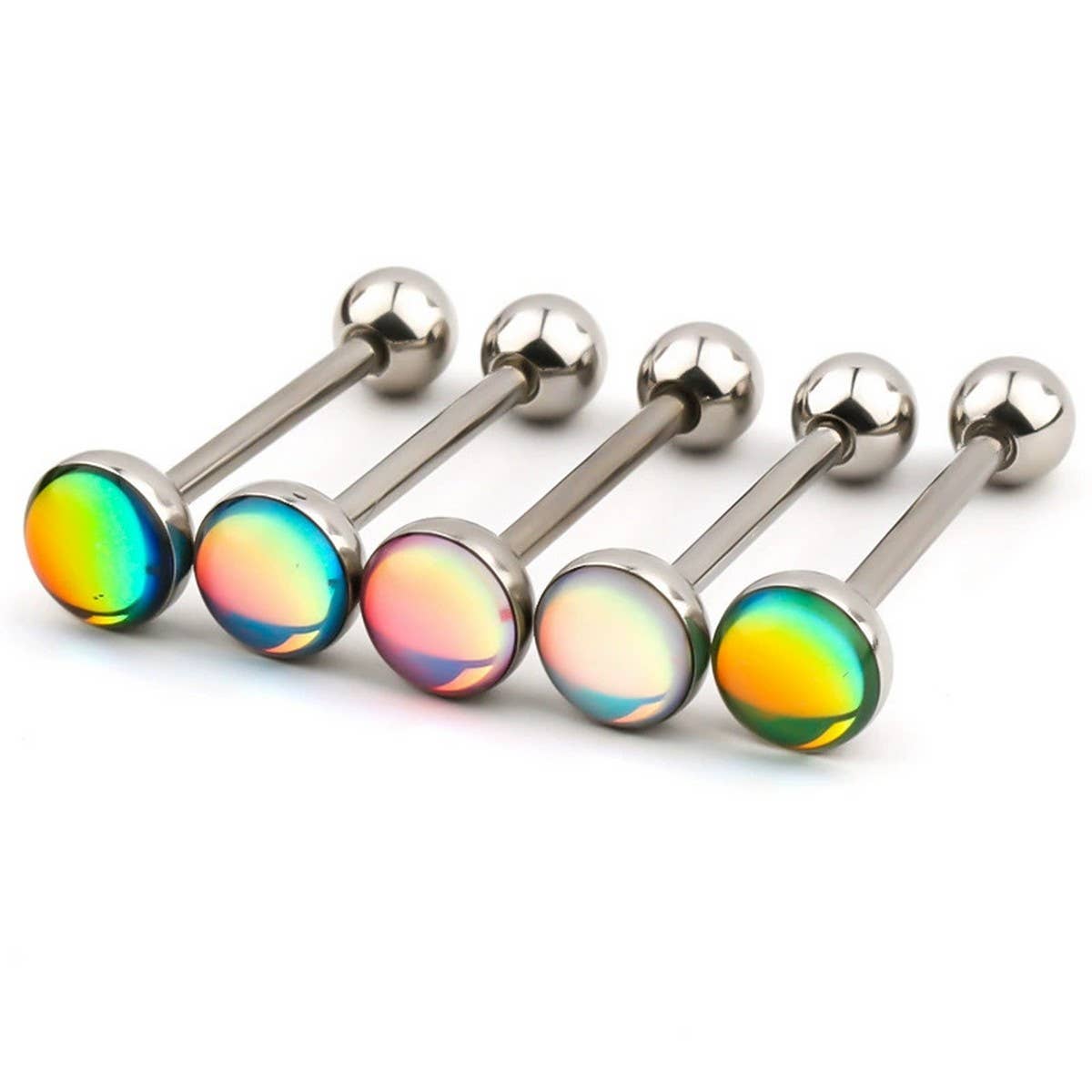 STEEL GRADIENT TONGUE BAR PIERCING JEWELRY_CWMM9593