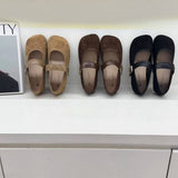 FLAT SUEDE MARY JANES WITH METAL BUCKLE_CWSHF0162