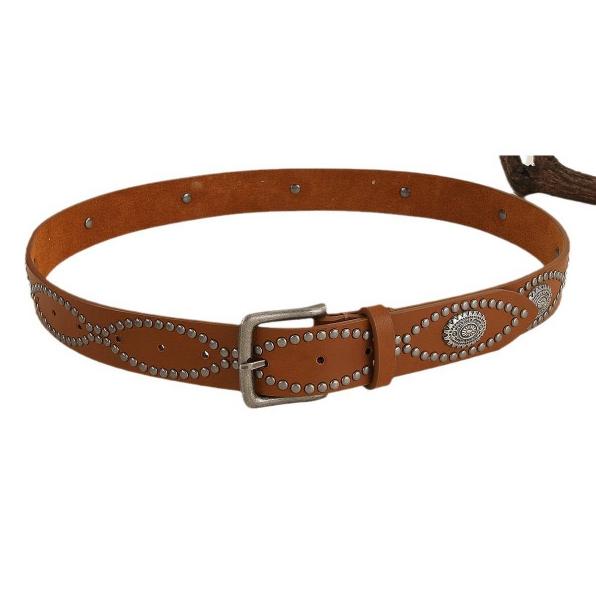COWBOY STYLE BEADED RETRO PUNK STYLE RIVET BELT_CWMM3953