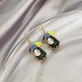 CARTOON FUNNY SEA URCHIN GHOST EARRINGS_CWAJE1846