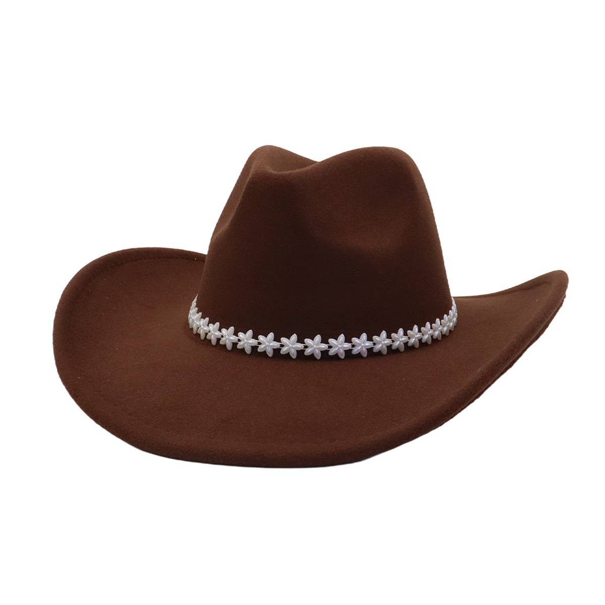Western Ethnic Felt Cowboy Fedora Hat_Cwah04433