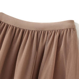 FASHION FLOWY TULLE TIERED DANCE MIDI SKIRT_CWBMS0387