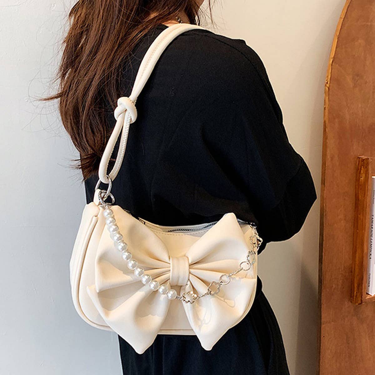 2024 Summer Western Style Shoulder Bow Pearl Bag_Cwab1914