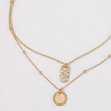 GEOMETRIC RETRO STYLE DOUBLE LAYER NECKLACE_CWAJE1999