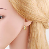 ROUND INLAID ZIRCON GOLD PLATED EARRINGS_CWAJE1030