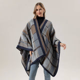 SHAWL FAUX CASHMERE JACQUARD SLIT CAPE_CWASC2211
