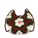 PUFF FLOWER SMALL FRESH HANDMADE CROCHETED BAG_CWAB2405