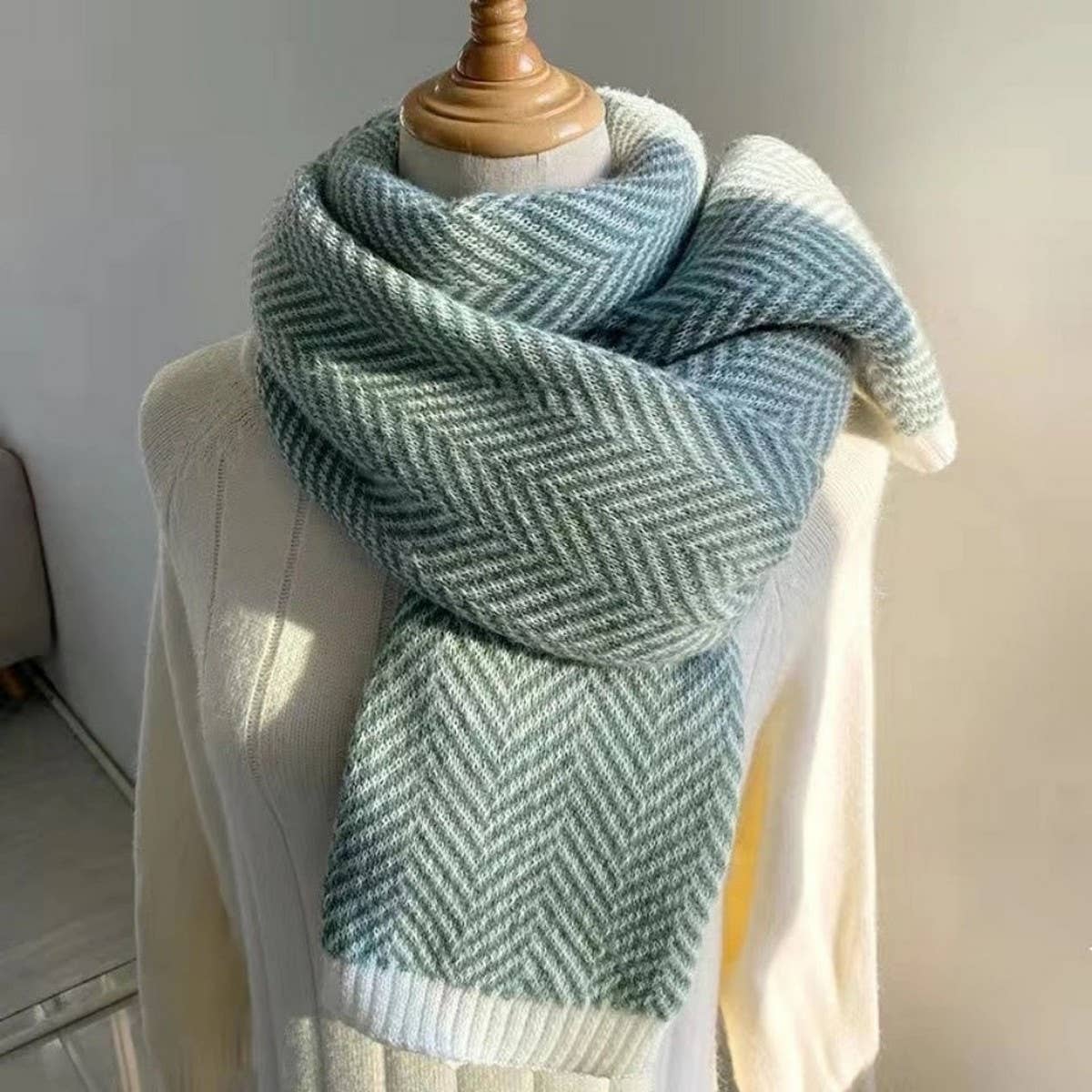 PLAID FAUX CASHMERE SCARF STYLISH WINTER NECK_CWASC1247
