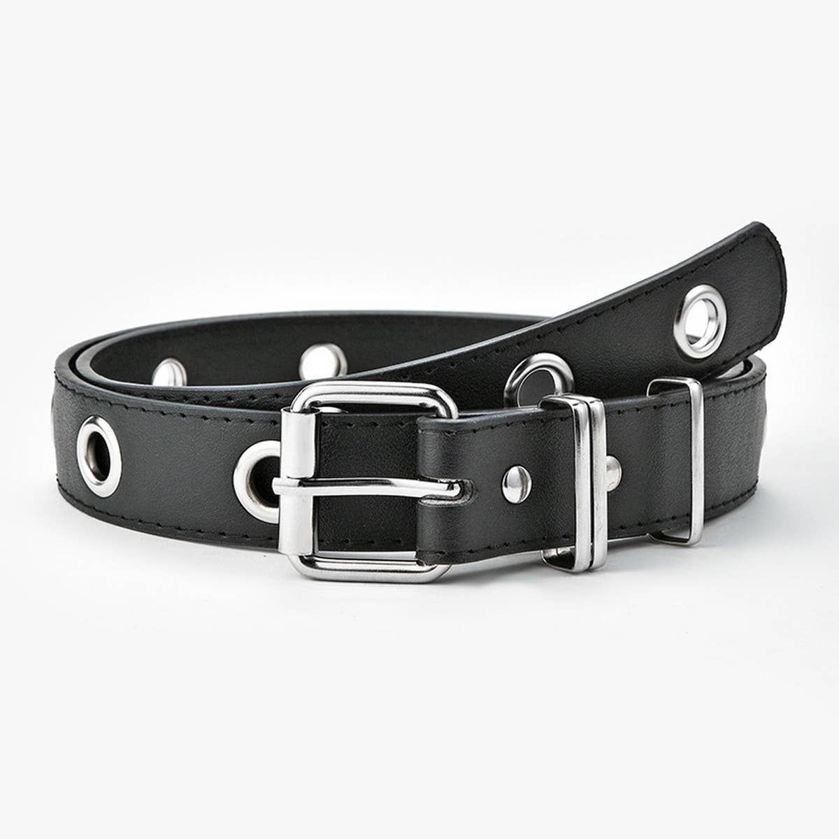Versatile Casual Black Chain-Decorated Belt_Cwabe0573
