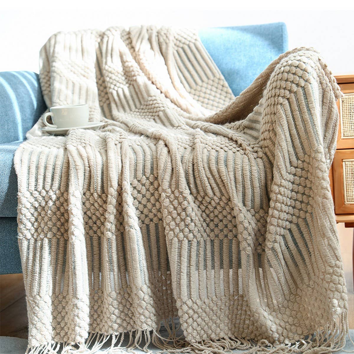 DOUDOU BLANKET FRINGED SHAWL BLANKET _CWMM0184