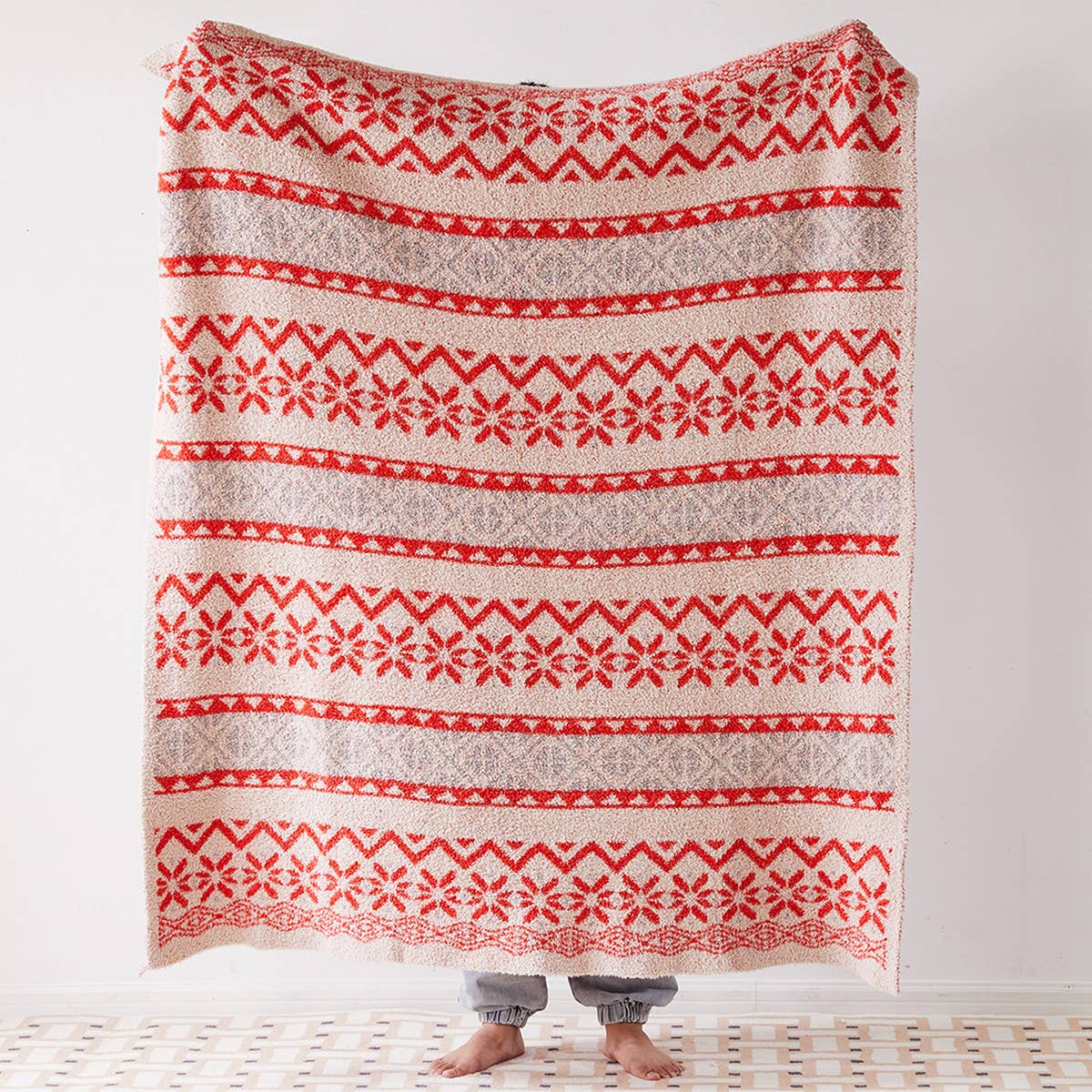 CHRISTMAS SNOWFLAKE KNITTED JACQUARD BLANKET_CWMM1476