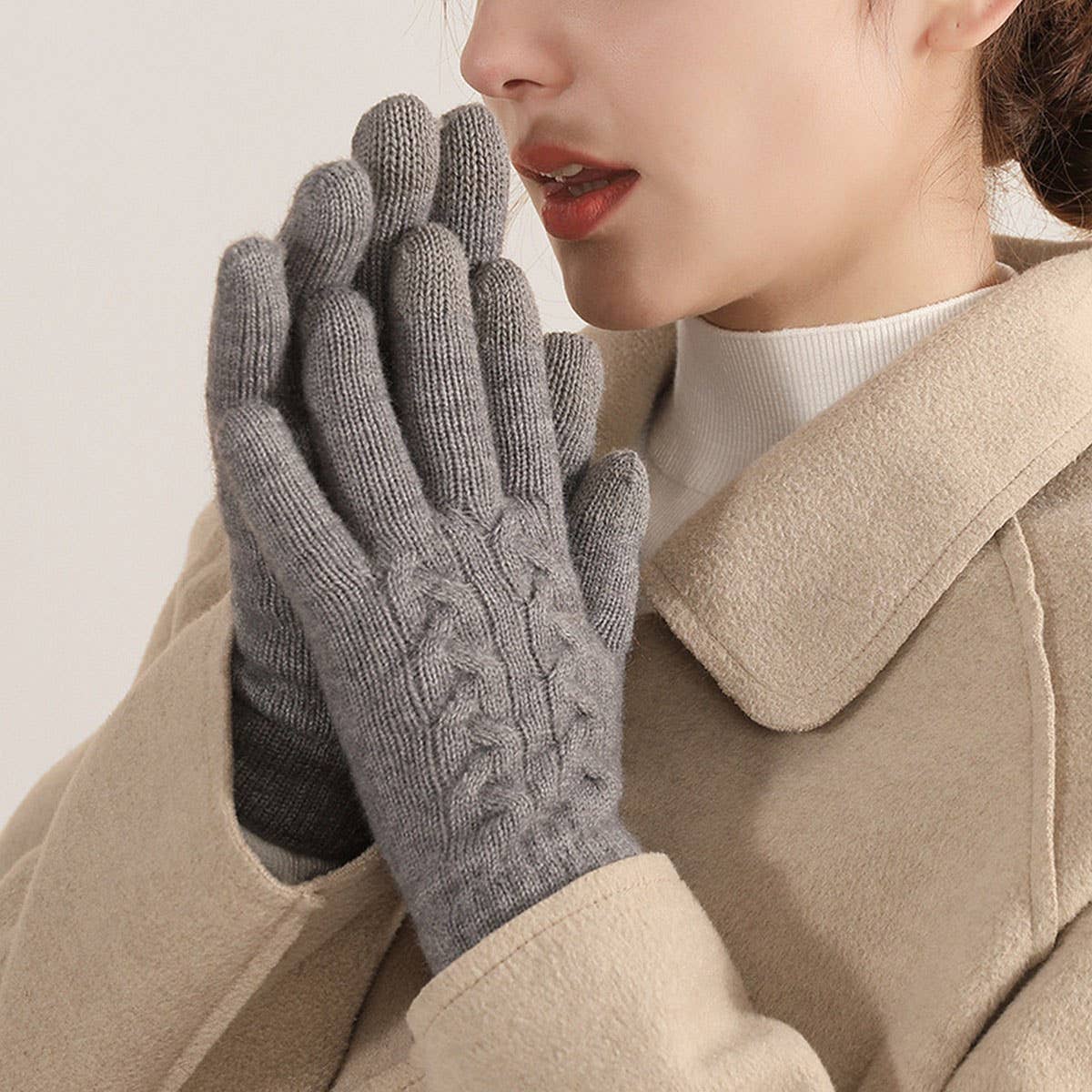 Winter Womens Warm Touch Screen Knitted Gloves_Cwmm2880
