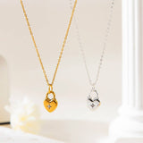 CREATIVE STAINLESS STEEL LOVE LOCK NECKLACE_CWMM5708