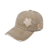 Women'S Star Sequin Baseball Cap,  Sun Hat Cwah1126