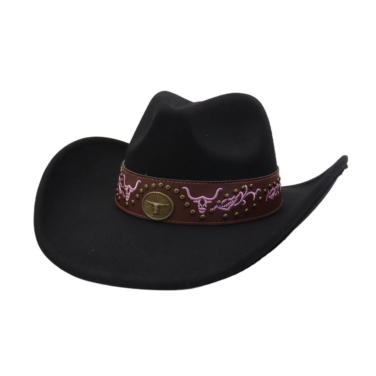 MEN WOMEN FELT FEDORA HAT ETHNIC COWBOY_CWAH04451