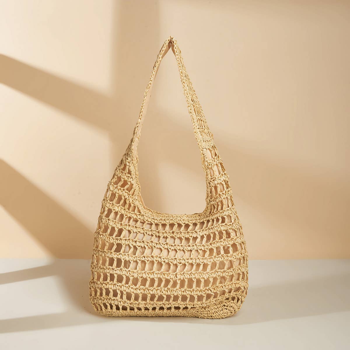 FASHIONABLE HOLLOW SOLID COLOR STRAW BAG_CWAB1981
