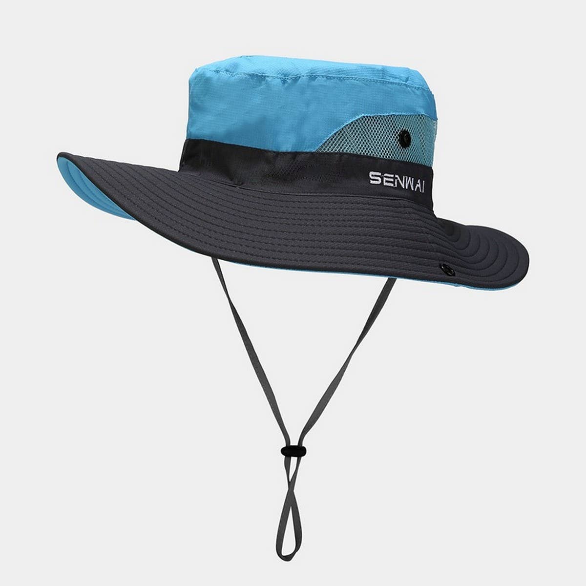 FOLDABLE WIDE BRIM UV PROTECTION PONYTAIL SUN HAT_CWAH3795