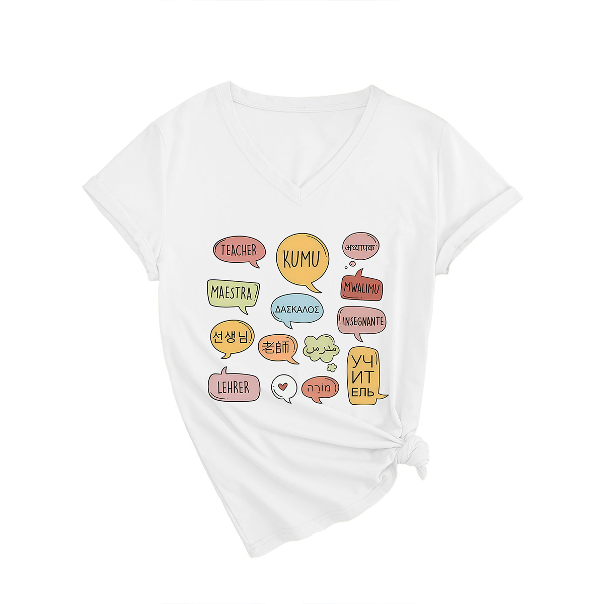 Women Teaching Teev Neck Teacher Shirt_Cwttsl0478