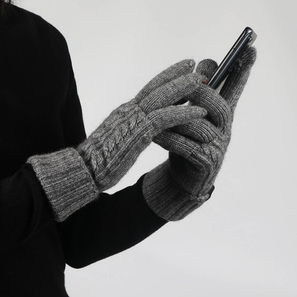 Winter Outdoor Cycling Knitted Touchscreen Gloves_Cwag0377