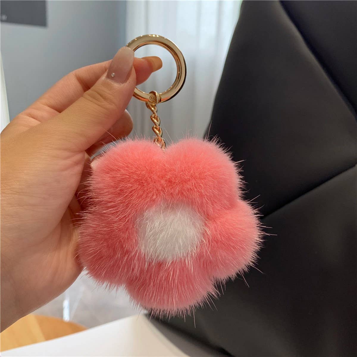 CUTE PLUSH FLOWER CAR KEYCHAIN BAG PENDANT_CWMM2528