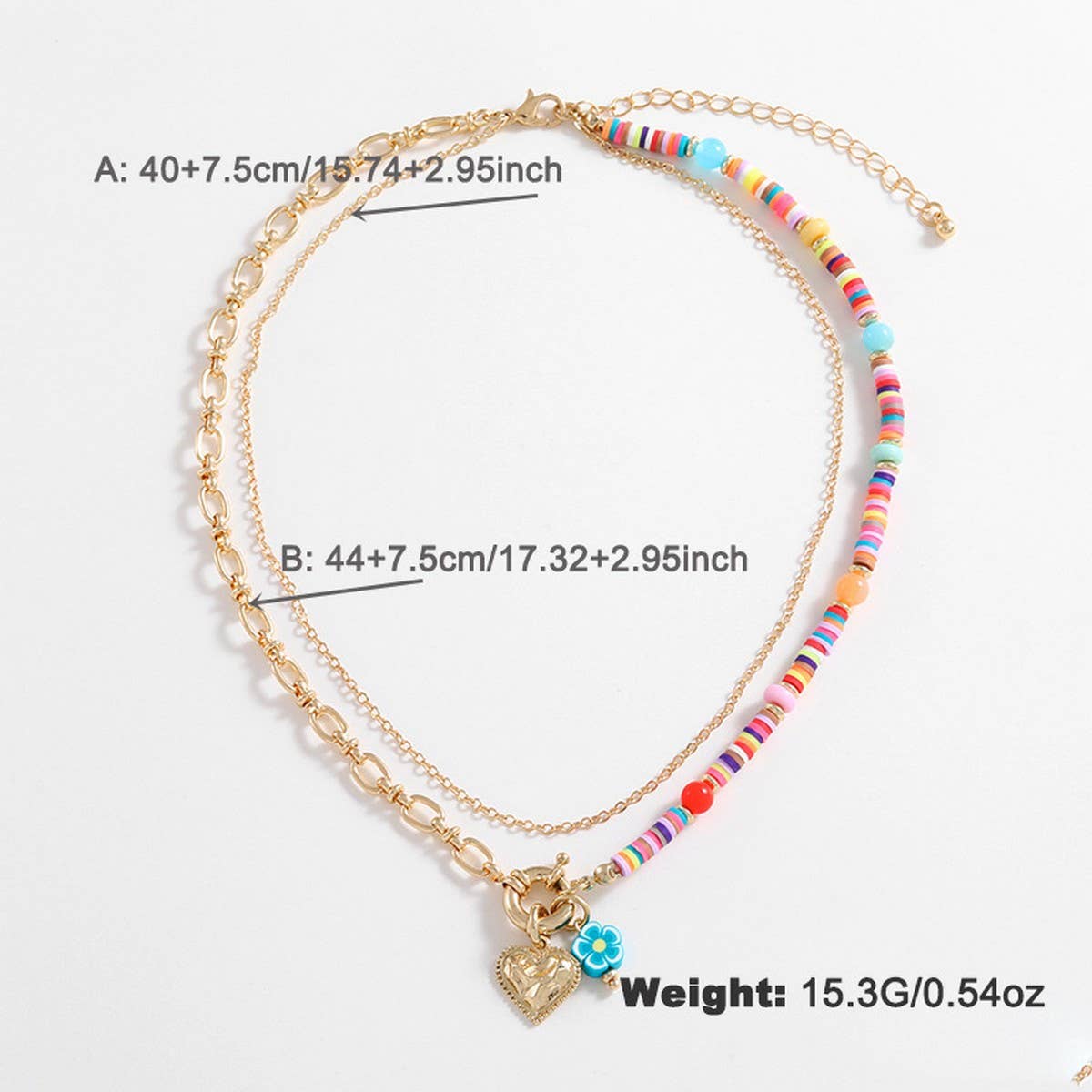 Womens Geometric Pendant Stacking Necklace