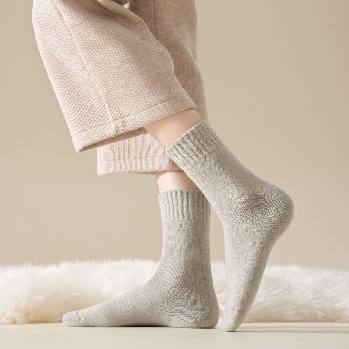 Women'S Winter Fleece Thickened Mid-Tube Socks_Cwms1355