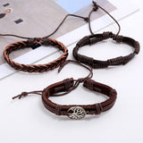 Vintage Braided Mens Leather Bracelet_Cwmm4551